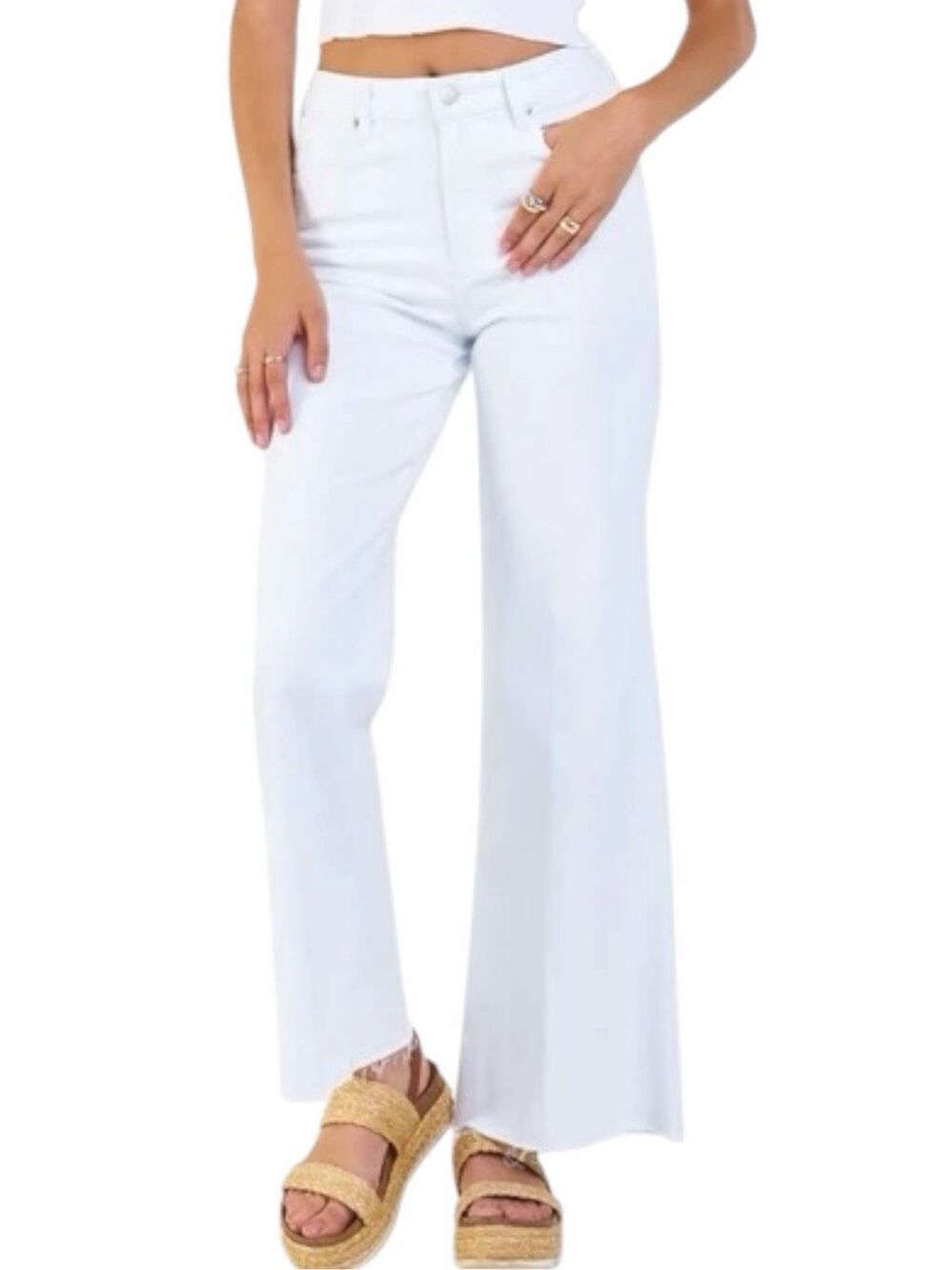 DEAR JOHN Jeanne White High Rise Flare Stretch Jeans 29